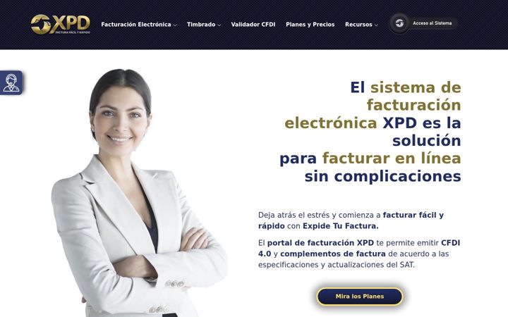 Screenshot of expidetufactura.com.mx