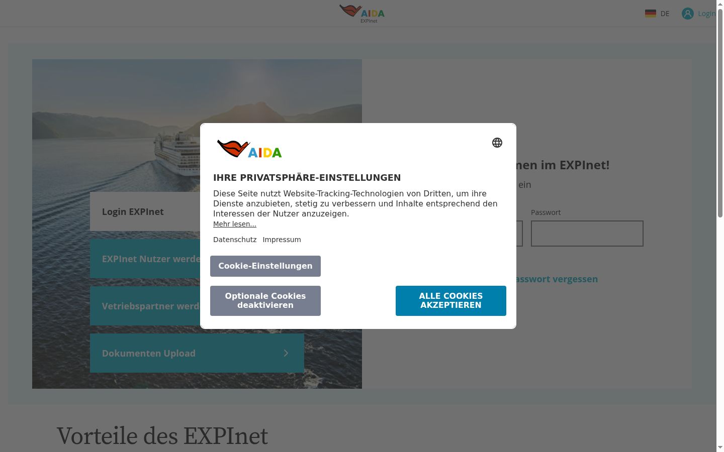 Screenshot tal-banner tal-kunsens muri qabel kwalunkwe interazzjoni