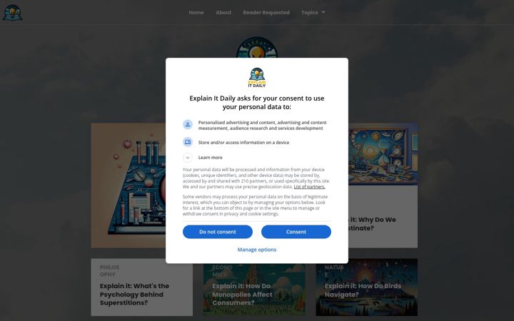 Screenshot of explainitdaily.com