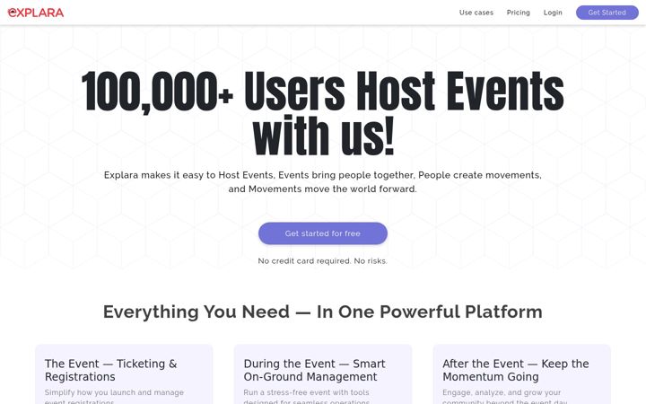 Screenshot of explara.com