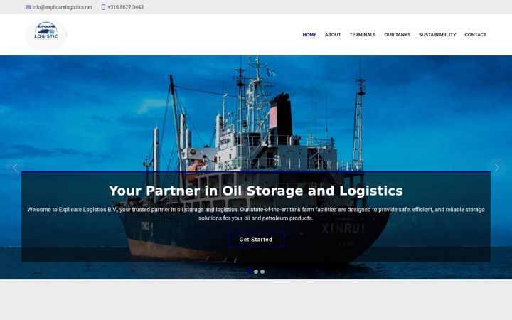 Skjermbilde av explicarelogistics.net