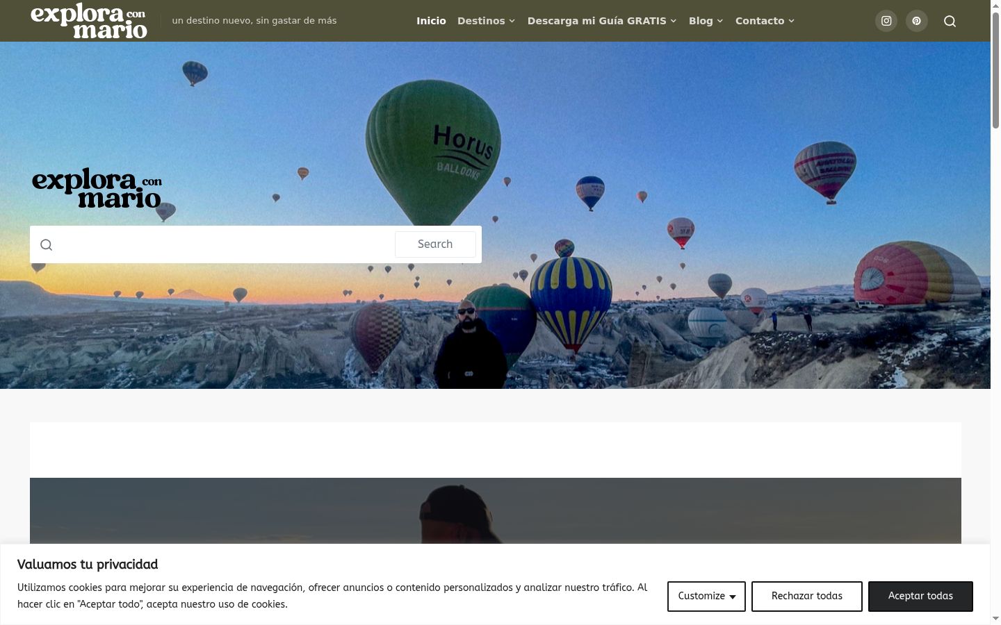 Screenshot del banner di consenso mostrato prima di qualsiasi interazione
