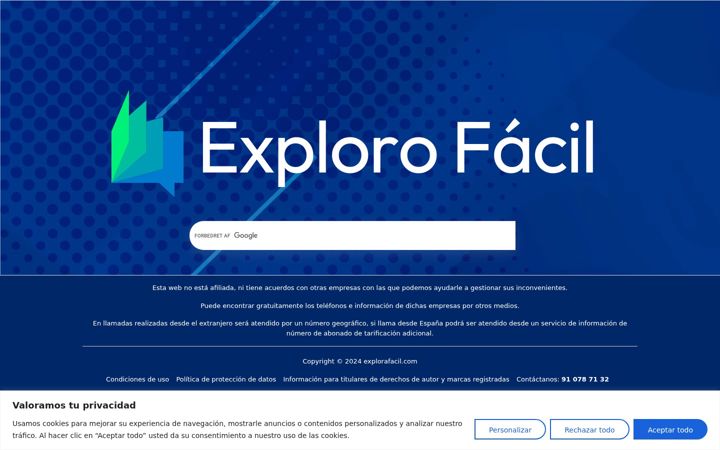 Screenshot of explorafacil.com