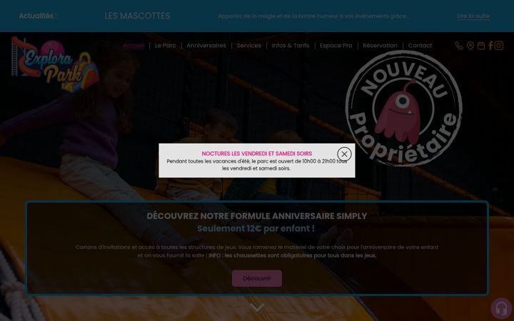 Screenshot of explorapark.fr