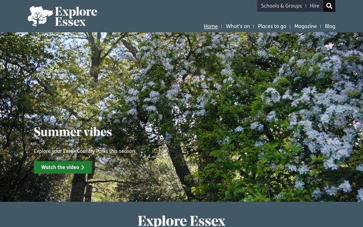 Screenshot of explore-essex.com