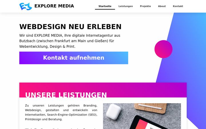Screenshot of explore-media.de