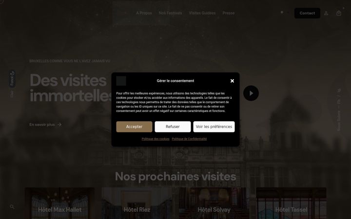 Screenshot of explore.brussels