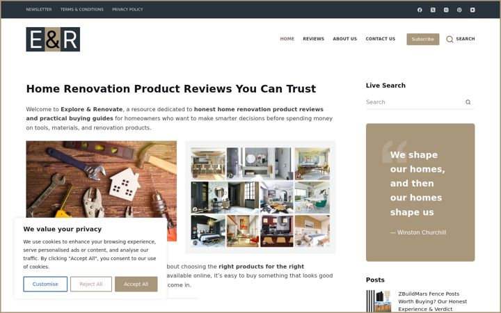 Screenshot of exploreandrenovate.com