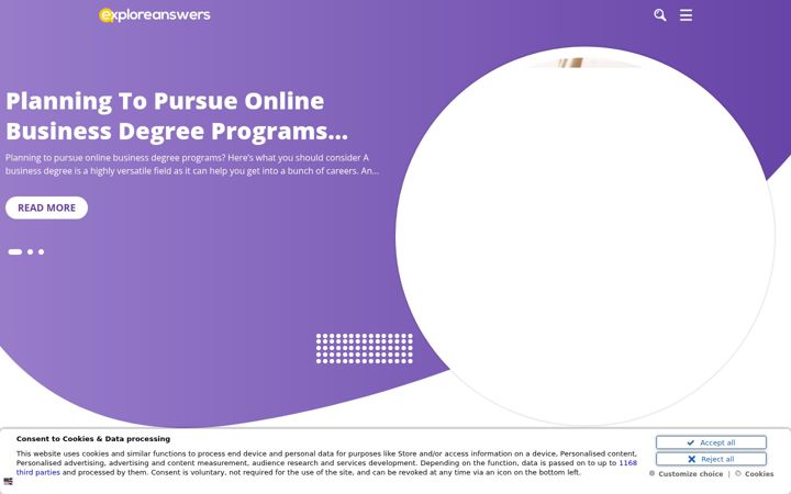 Screenshot of exploreanswers.net