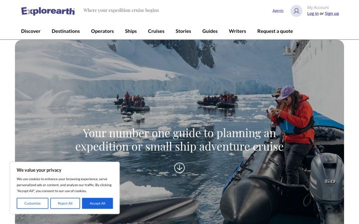 Screenshot of explorearth.com