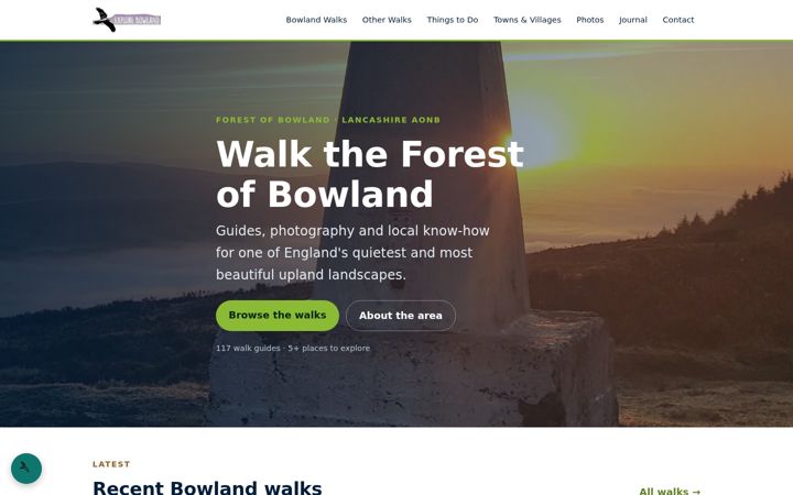 Screenshot of explorebowland.co.uk
