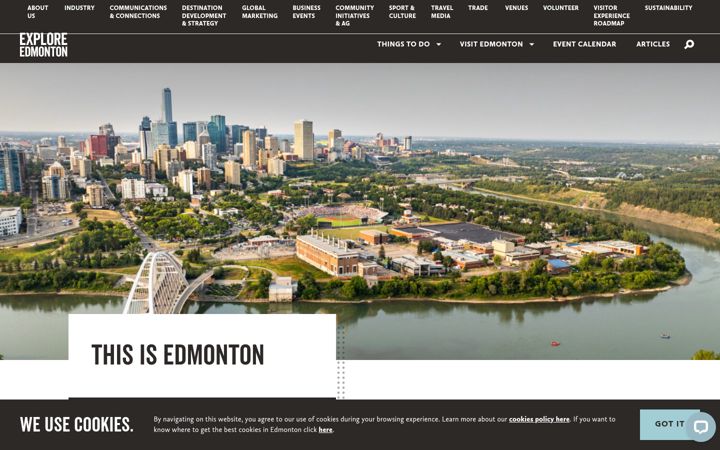 Zrzut ekranu exploreedmonton.com