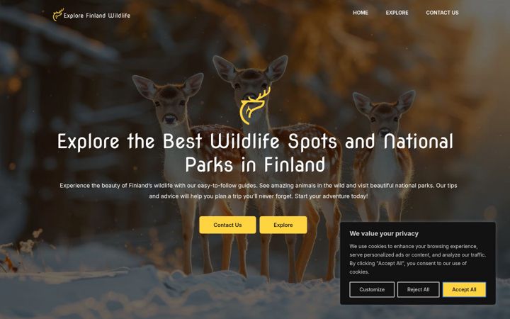 Screenshot of explorefinlandwildlife.com