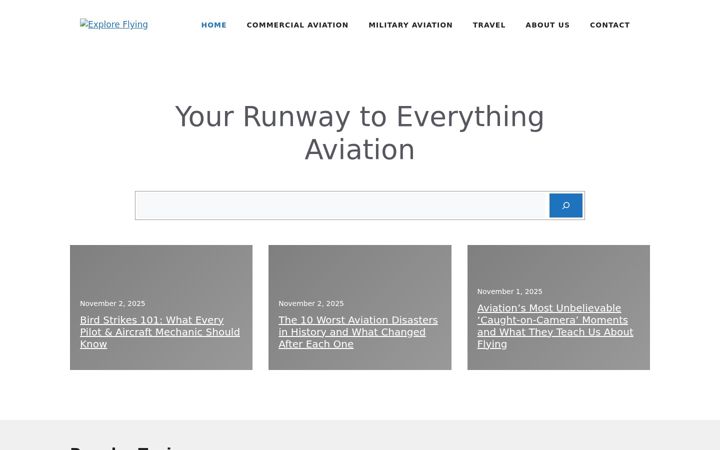 Screenshot of exploreflying.com