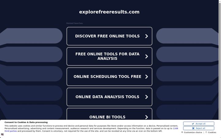 Screenshot of explorefreeresults.com