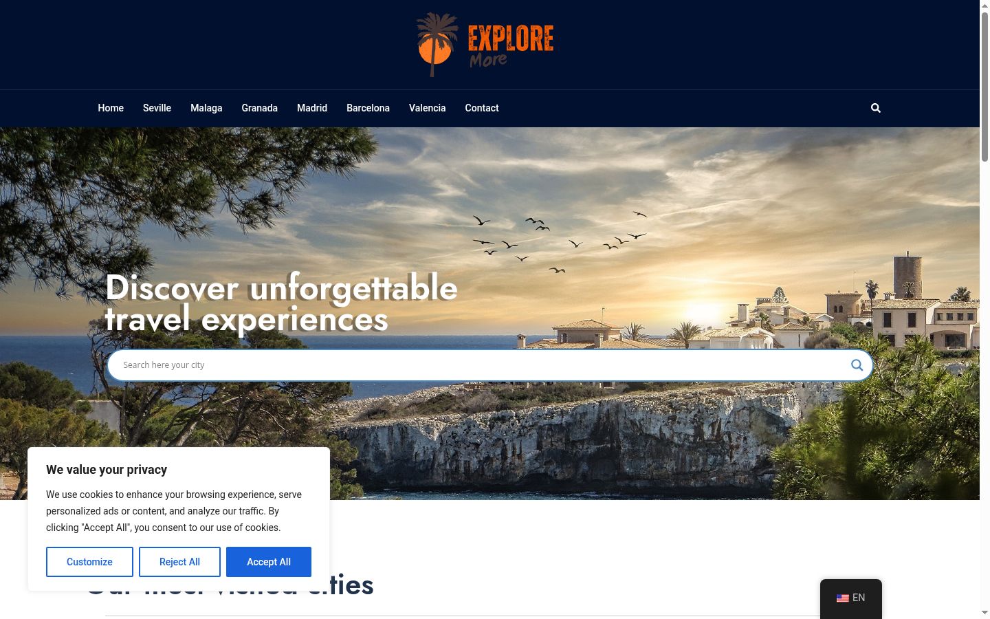 Screenshot του banner συγκατάθεσης που εμφανίστηκε πριν από οποιαδήποτε αλληλεπίδραση