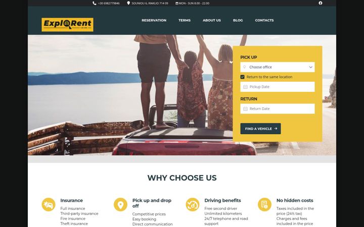 Screenshot of explorentcarhire.com