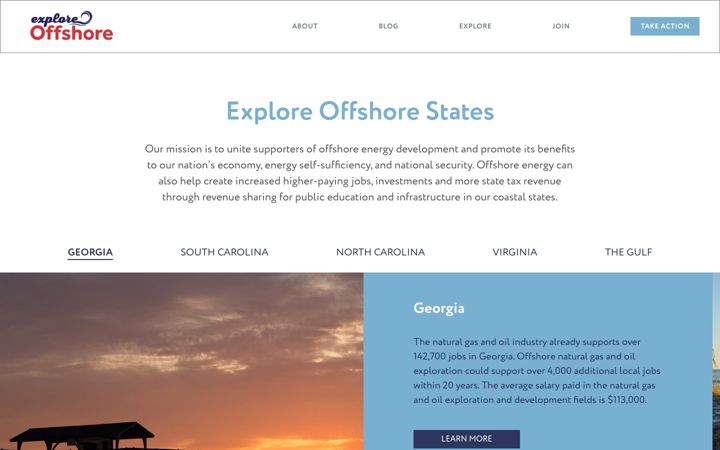 Screenshot of exploreoffshoreusa.org