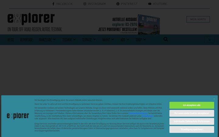 Screenshot of explorer-magazin.com