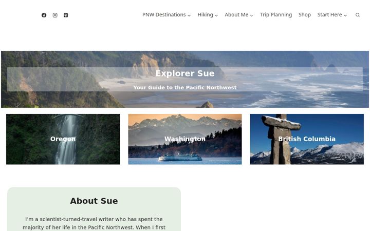 Screenshot of explorersue.com