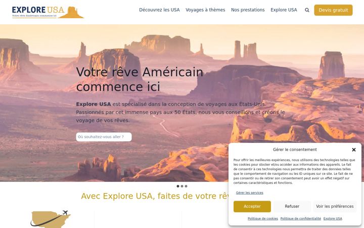 Screenshot of exploreusa.fr