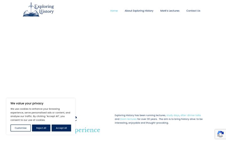Screenshot of exploringhistory.co.uk