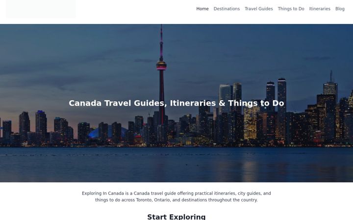 Screenshot of exploringincanada.com
