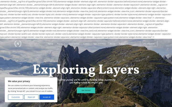 Screenshot of exploringlayers.com