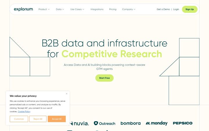 Screenshot of explorium.ai