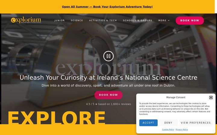 Skærmbillede af explorium.ie