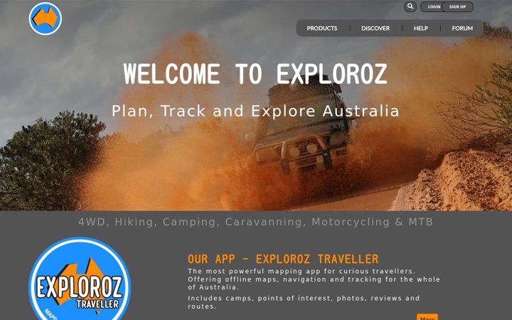 Screenshot of exploroz.com