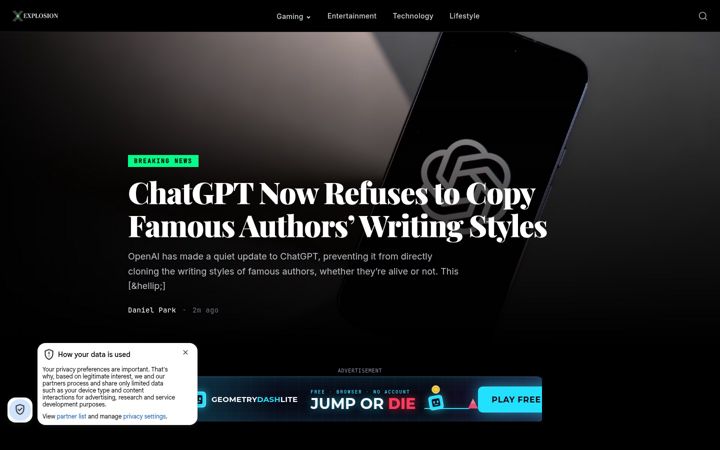 Screenshot of explosion.com