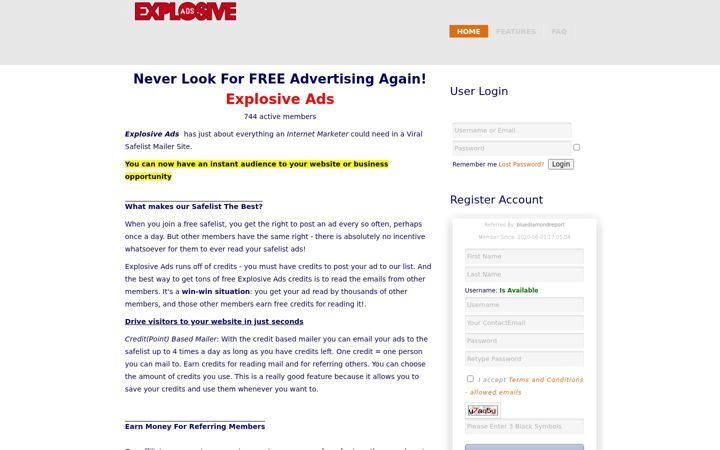 Screenshot of explosive-ads.com