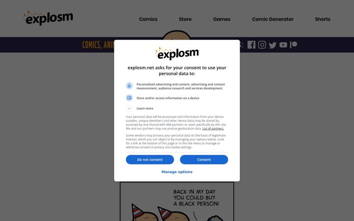 Screenshot von explosm.net