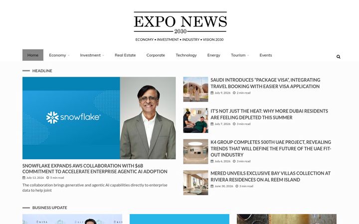 Screenshot of expo2030news.com