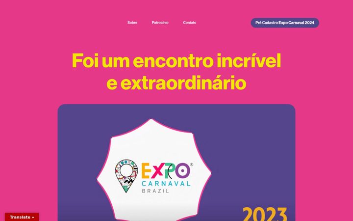 Screenshot of expocarnavalbrazil.com.br
