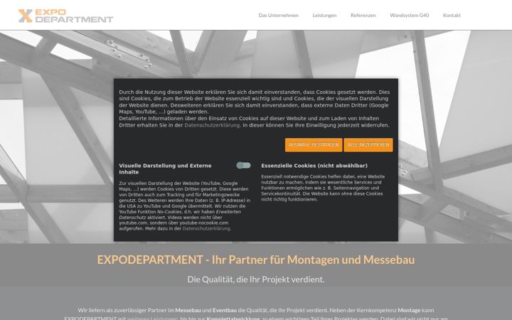 Zrzut ekranu expodepartment.de