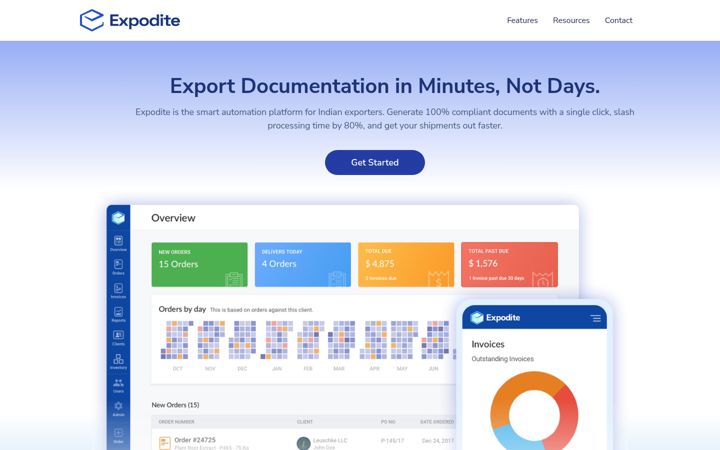 Screenshot of expodite.in