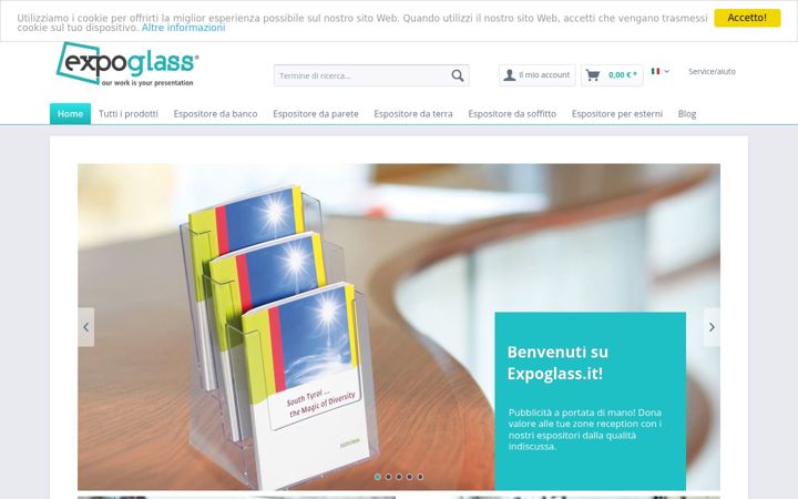Snimka zaslona za expoglass.it