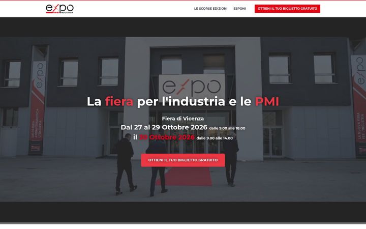 Snimka zaslona za expoindustria.it