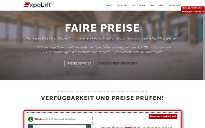 Screenshot of expolift.com