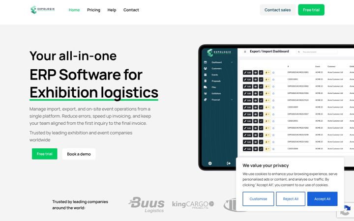 Screenshot of expologix.com