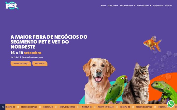 Snímek obrazovky expomundopetne.com.br