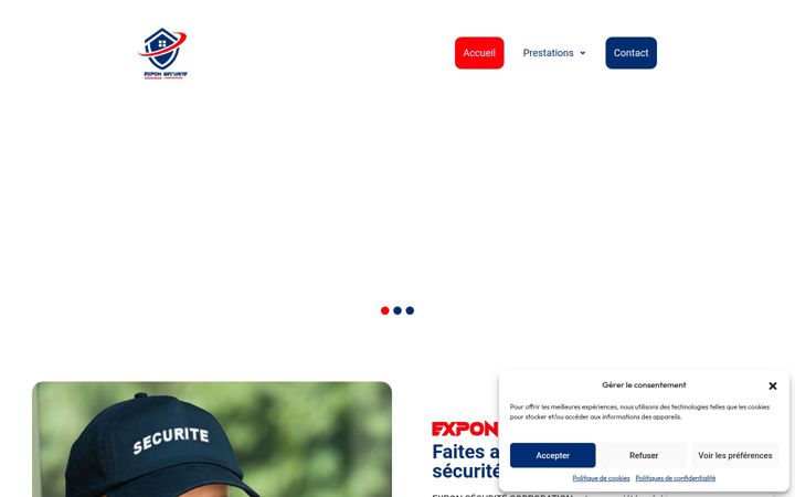 Screenshot of expon-securite-corporation.fr