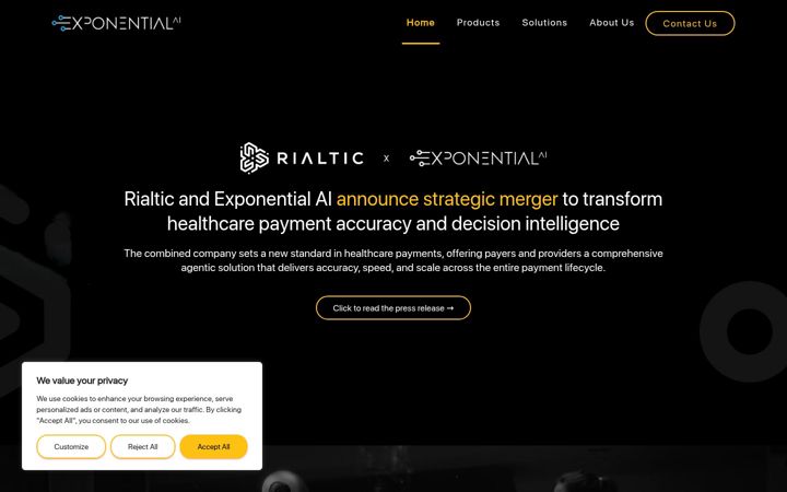 Screenshot of exponentialai.com