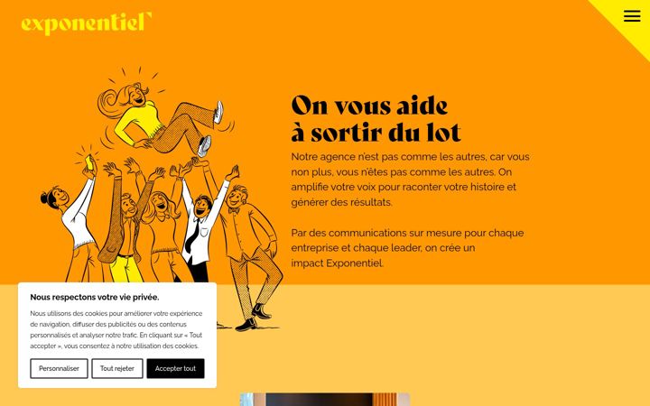 Screenshot of exponentiel.ca