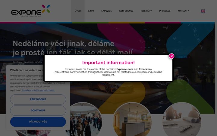 Screenshot of exponex.cz