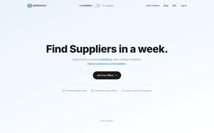 Screenshot of exporiment.com