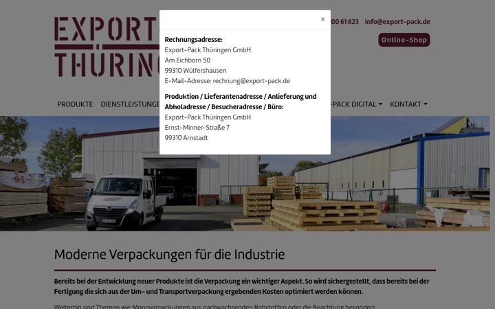 Zrzut ekranu export-pack.de