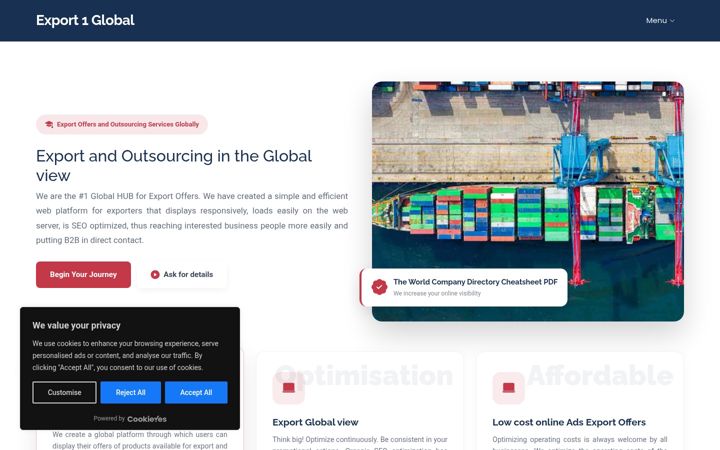 Screenshot of export1global.com